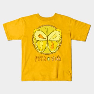 pura vida peaceful butterfly // retro surf art by surfy birdy Kids T-Shirt